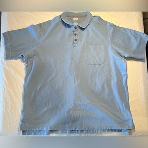 Duluth Trading Co 100% Cotton Light Blue Polo Short Sleeve Shirt Men’s 3XLT